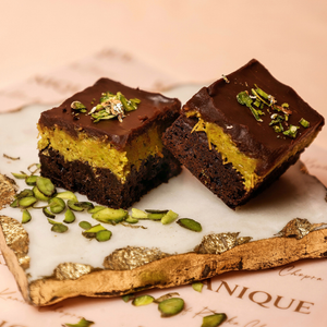 Pistachio Kunafa Brownies